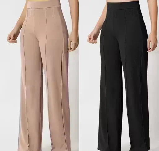 Trendy high-rise bell-bottoms with high-waisted bootcut trousers, jeans, pant & palazzo for women Combo of 2 (S)