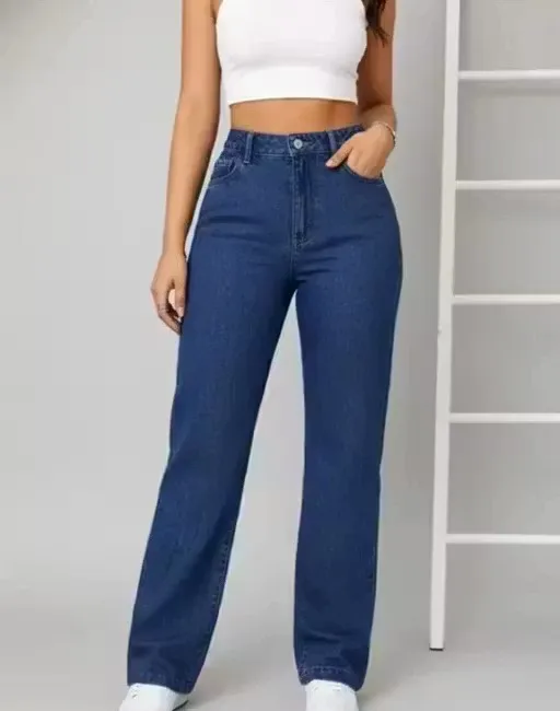 WOMEN TRENDING STYLISH STRAIGHT BOTTOM BLUE JEANS (24)