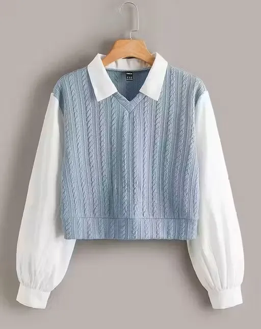 Pretty Partywear Korean Style T-shirt With Styles Designers Sleeve And Collar With Attractive Look For Women