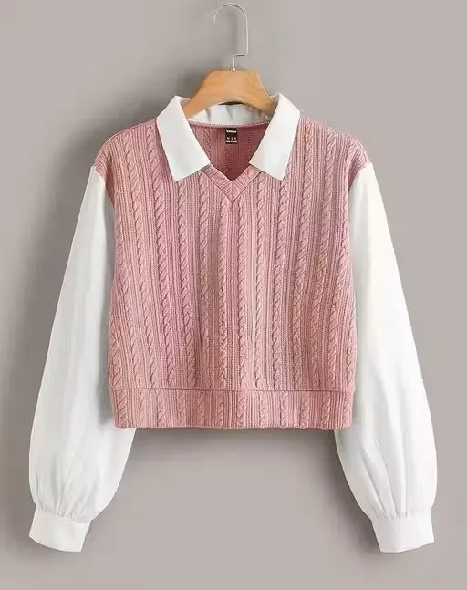 Pretty Partywear Korean Style T-shirt With Styles Designers Sleeve And Collar With Attractive Look For Women